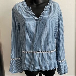 Kelly Renee Blue and White Boho Blouse